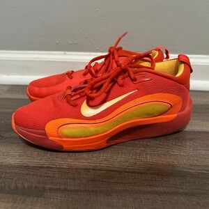 Nike Air Zoom Isofly Kids Shoes 5Y Red Orange Basketball Athletic Gym FN4384-800